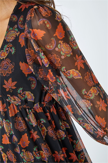 Paisley Print Midi Stretch Dress 14216664