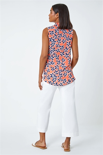 Sleeveless Floral Print Stretch Top 20158264