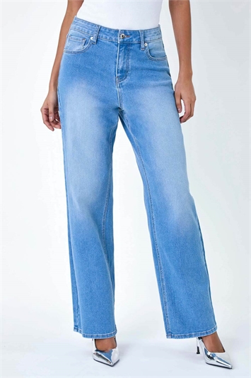 Wide Leg Denim Jeans 18060429