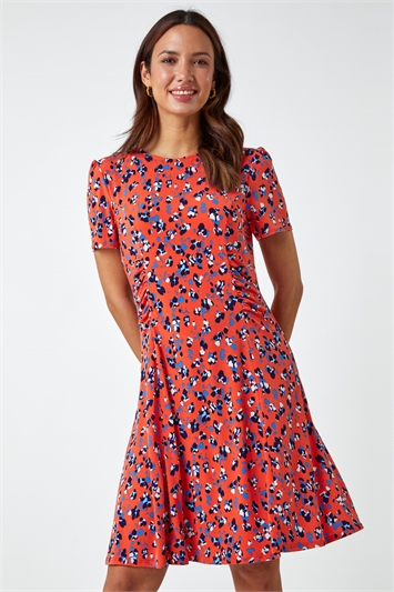 Panelled Ditsy Floral Print Dress 14343364