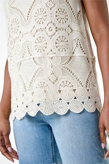 Cotton Crochet Knit Vest Top 16114759