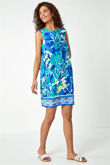 Abstract Leaf Shift Dress 14046409