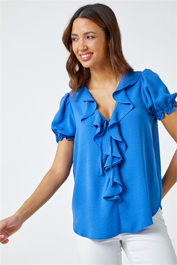 Ruffle Front Tie Detail Blouse 20126709
