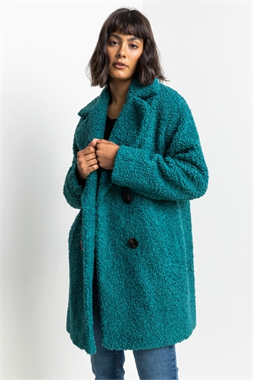 Faux Fur Longline Teddy Coat 12015039