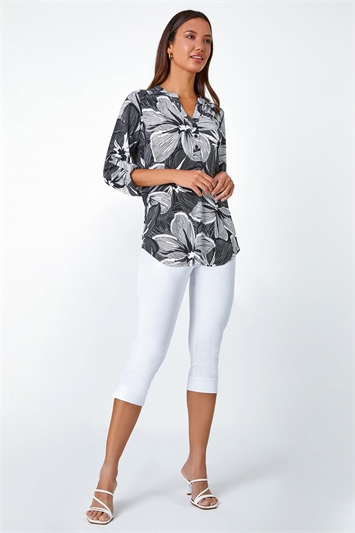 Floral Textured Stretch Blouse 19266508
