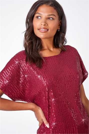 Embellished Sequin Top lc190002