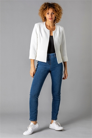Textured Cropped Jacket 15014838