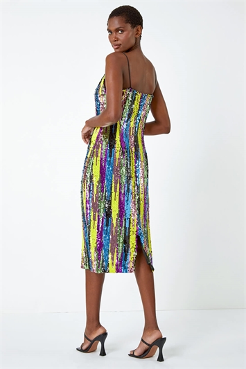 Sleeveless Abstract Embellished Sequin Dress 14349858