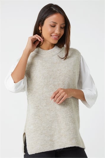 Longline Soft Knit Jumper Vest 16099259