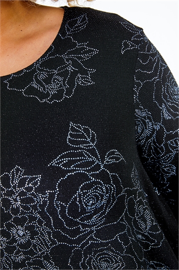 Curve Shimmer Floral Print Top 19130585