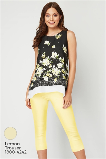 Floral Print Overlay Top 20011208