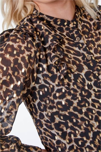 Tiered Animal Print Ruffle Dress 14172416