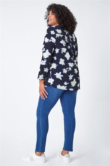 Curve Floral Stretch Jersey Top 19252960