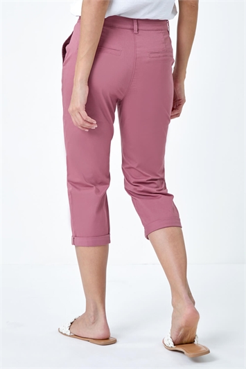 Cotton Blend Cropped Chino Trousers 18056579