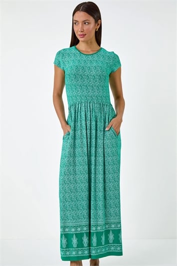 Paisley Relaxed Stretch Maxi Dress 14547934
