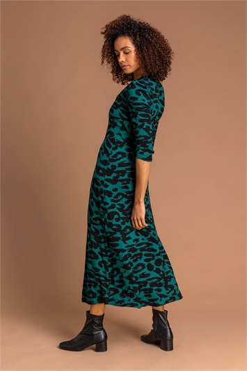 Leopard Print Fit And Flare Midi Dress 14179431