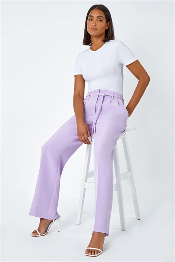 Crepe Stretch Straight Leg Trousers 18055348
