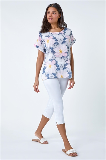 Floral Print Cotton T-Shirt 20162009
