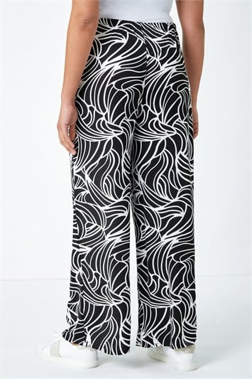 Curve Linear Print Palazzo Stretch Trousers 18046408