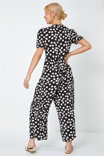 Polka Dot Print Culotte Jumpsuit 14369008