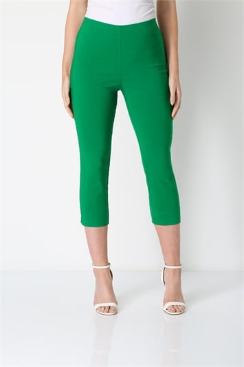 Elastic Waist Stretch Cropped Trousers 18004230