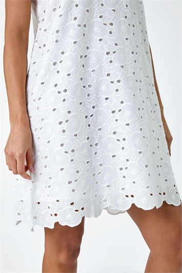 Cotton Embroidery Detail Shift Dress 14532938