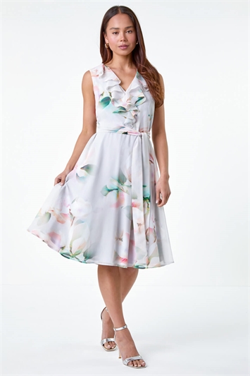 Petite Frill Detail Floral Dress 14568436