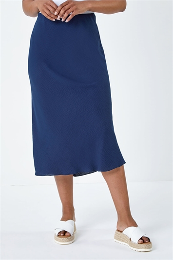 Petite Plain Bias Cut Midi Skirt 17051060