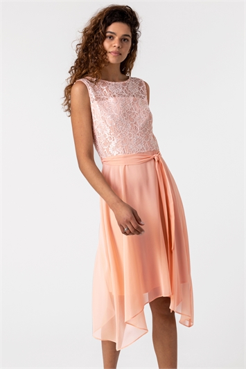 Lace Detail Fit And Flare Dress 14125446
