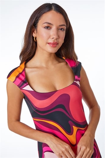 Premium Stretch Swirl Print Dress 14294051