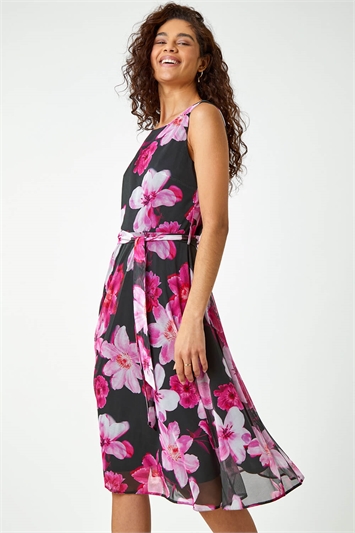 Sleeveless Floral Print Stretch Dress 14364517