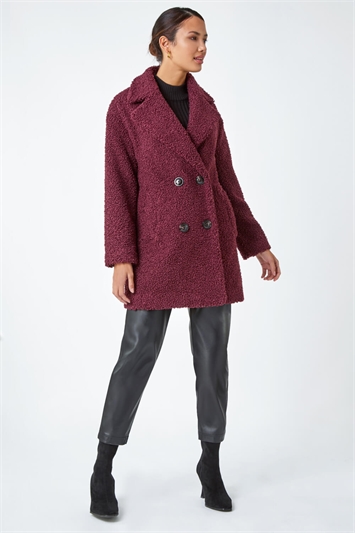 Faux Fur Longline Teddy Coat 12015015