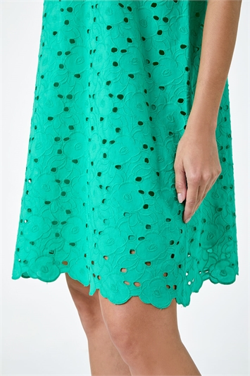 Cotton Embroidery Detail Shift Dress 14532934