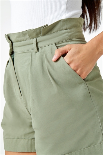 Paperbag Waist Linen Shorts 18030940