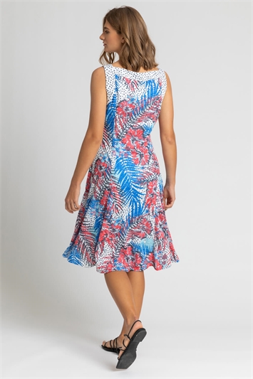 Tropical Print Fit and Flare Dress 14239778