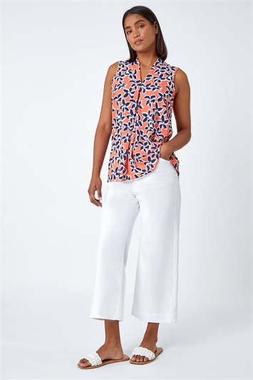 Sleeveless Floral Print Stretch Top 20158264