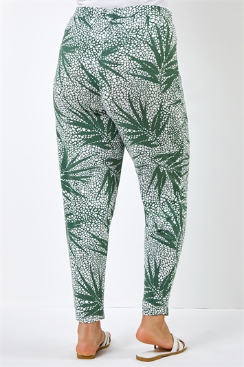Curve Leaf Print Jersey Tapered Trouser 18039740