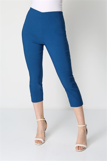 Elastic Waist Stretch Cropped Trousers 18004270