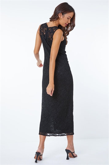 Ruched Waist Lace Maxi Dress 14339508