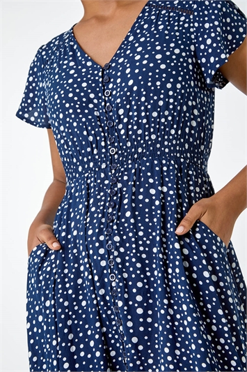 Polka Dot Lace Detail Maxi Dress 14492560