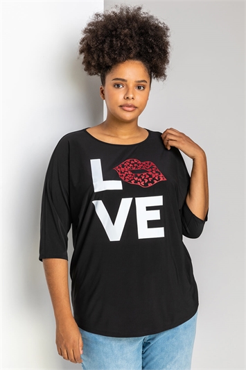 Curve Love Print Jersey T-Shirt 19116708
