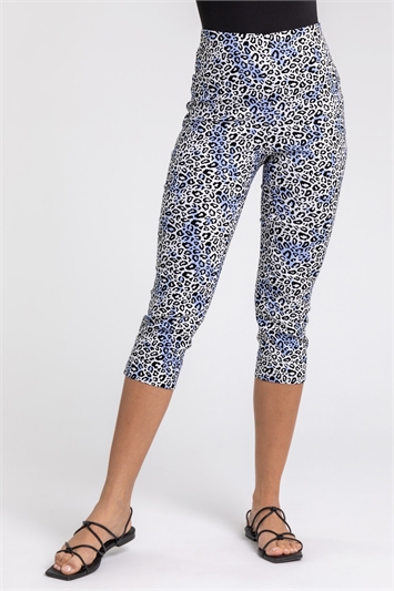 Leopard Print Elastic Waist Cropped Trouser 18033545