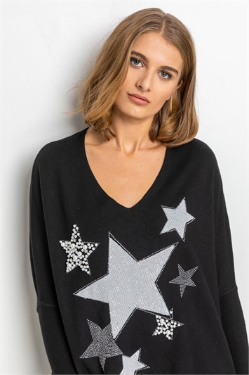 Sparkle Star Embellished Comfy Top 11008708