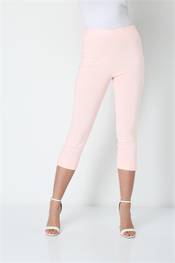 Elastic Waist Stretch Cropped Trousers 18004246