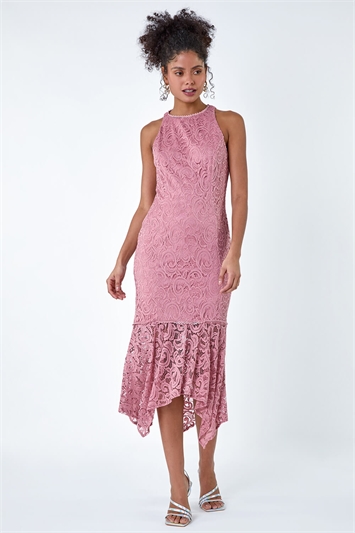 Sleeveless Stretch Lace Midi Dress 14422872