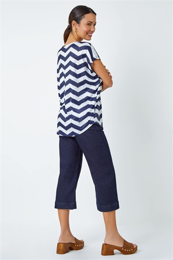 Zig Zag Print Relaxed Top 19289360