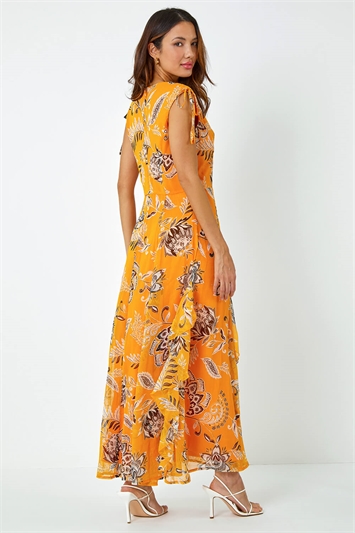 Sleeveless Floral Frill Maxi Dress 14395596