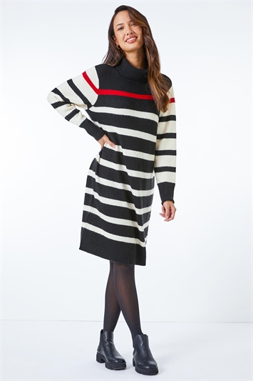 Longline Relaxed Striped Jumper Dress 14322478