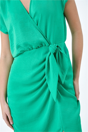 Plain Wrap Tie Detail Wrap Dress 14521734