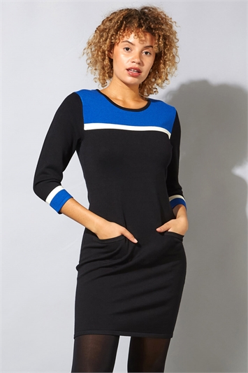 Colour Block Knitted Dress 14034280